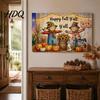 Indoor Outdoor Holiday Party Supplies 70 X 45 Inch Fall Pumpkin Backdrop Autumn Harvest Gnome Reusable Thanksgiving Banner for Home Scarecrow