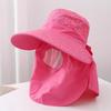 Sun Hat High-Density Sunscreen Fabric UPF50+ Protection Wide Brim Fisherman Hat Shawl Face Guard Design Outdoor Summer Hat