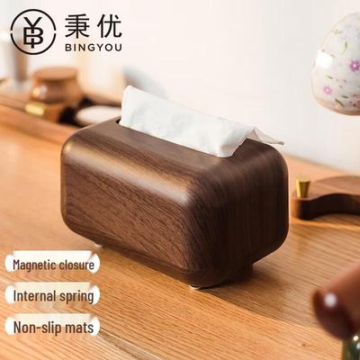 Retro Imitation Wood Grain Desktop Tissue Box