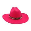 Ladies Shopping Concave Shape Internet Celebrity Top Hat New Fashion Simple Cowboy Hat One Word Top Wide Brim Woolen Jazz Hat