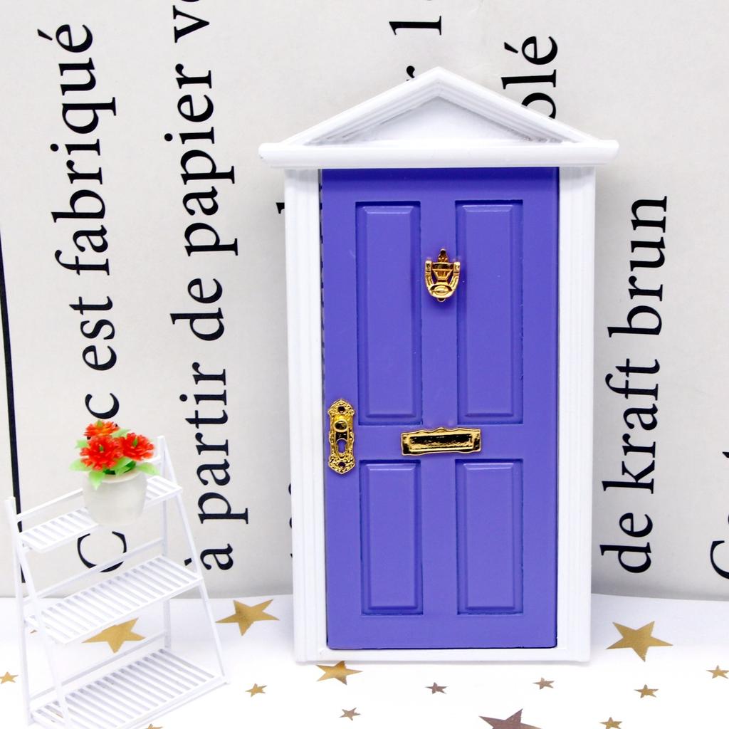 Mini Wooden Elf Door Miniature Simulation Furniture Model Fairy Door Kids Garden Scenes Decoration Dollhouse Diy Accessories