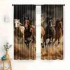 2er Set Reitsport Schlachtfeld Druck Fenster Vorhänge für Wohnzimmer Schlafzimmer Sichtschutzverbessernd Stangentaschen-Design