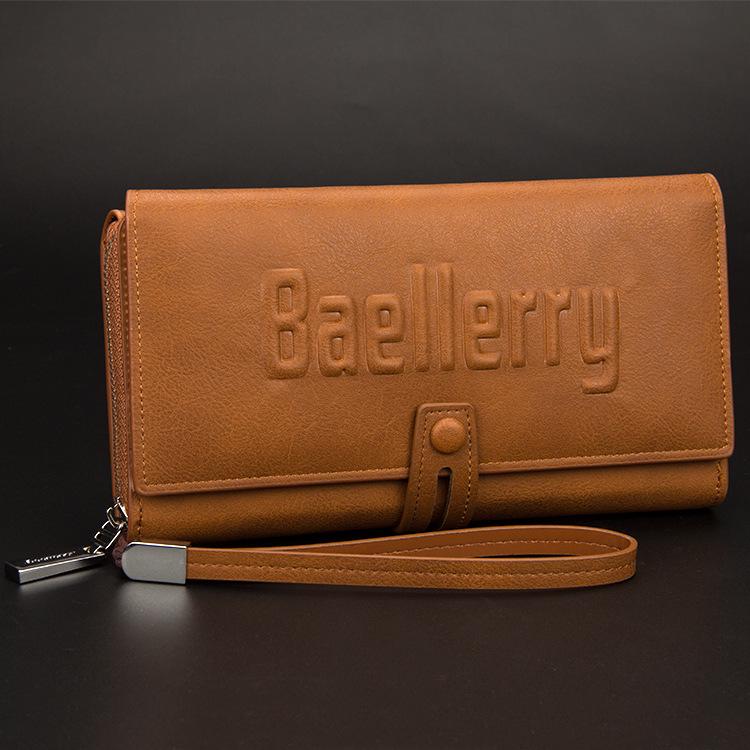 Pochette Multifonctionnelle Baellerry pour Homme Style Européen & Américain: Portefeuille long à main grande capacité