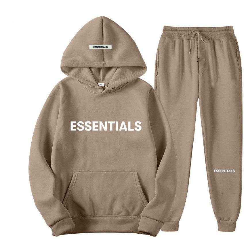 2024 Fear of God Essentials Uniszex Kapucnis Pulóver Szett - Dupla Cérnával, High Street Stílus Őszre/Télre