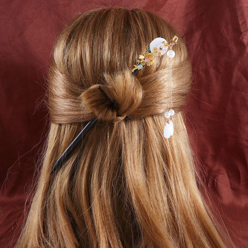 Hanfu Ladies Chinese Style Disk Hair Hair Accessories Hair Sticks Wooden Hair Fork Flower Hairpins