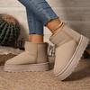 Mada 2025 Nauji moteriški ankle boots Stora pliušinė platforma Sniego batai Moteriški įsispiriami Sutirštinti pūkiniai batai Išlaiko šilumą Kailiniai medvilniniai batai Moteris