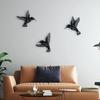 New 3pcs Metal Hummingbird Wall Decoration Hollow Out Iron Bird Sculpture Waterproof Wall Hanging Figurines Ornament Home Decor