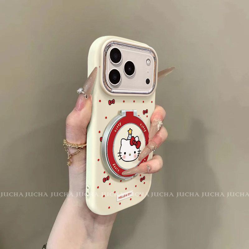 Applicable red polka dot Hello Kitty Apple 17promax phone case dopamine niche iphone16 cute 15