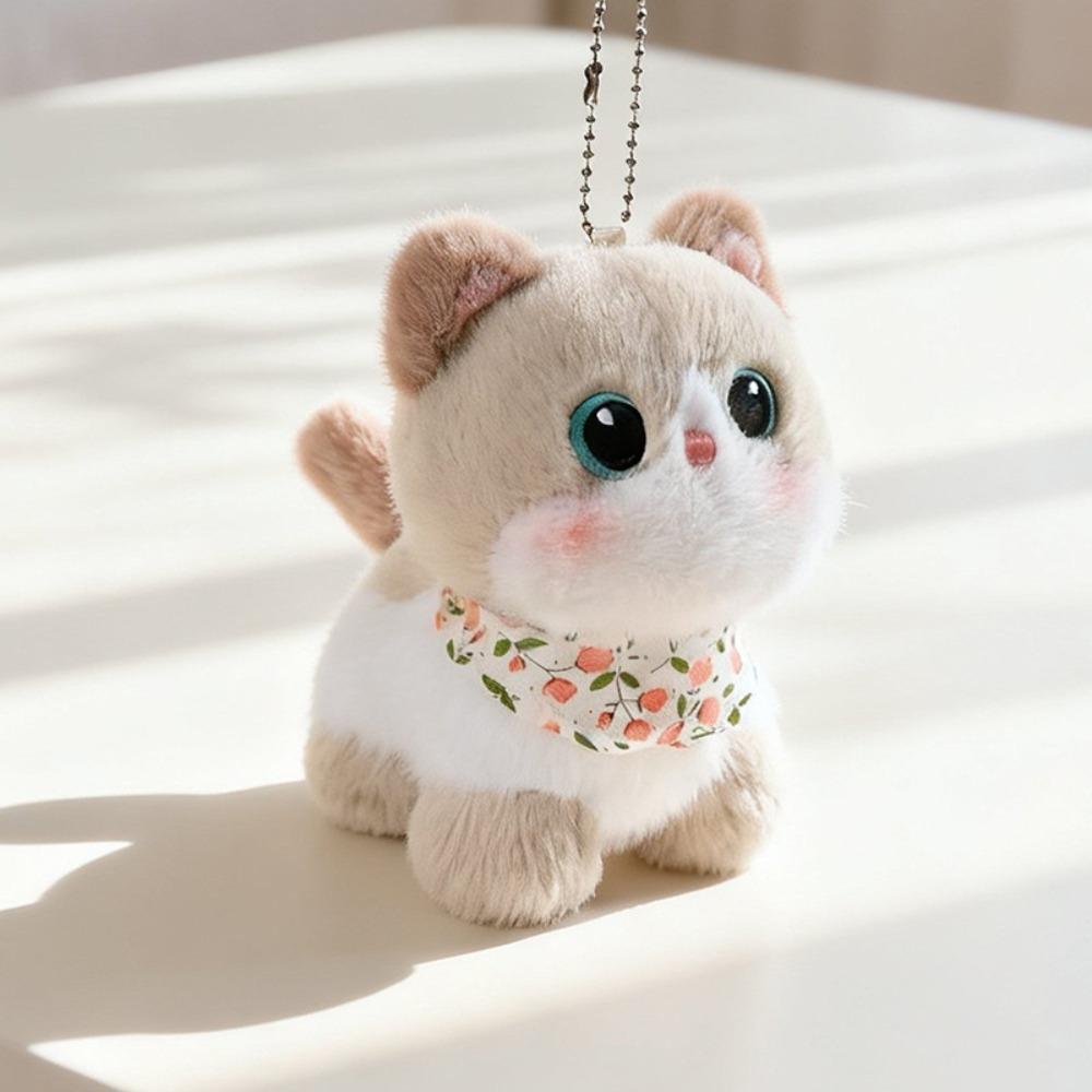 13cm Kawaii Fluffy Cat Plushies Bag Pendant Cat Animal Stuffed Toy  Home Decor