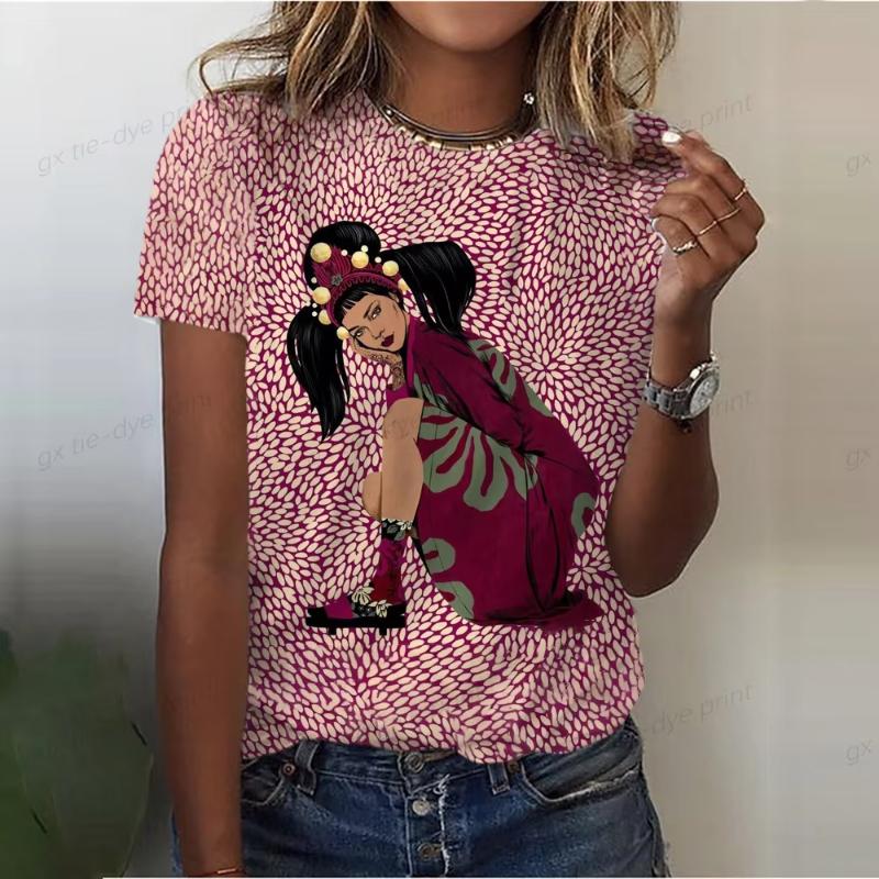 Printed Women's T-shirt Fashionable New Summer Street Short Sleeved Shirt