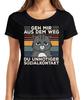 Get Out of My Way Social Contact Cat Motif Introverted Women's T-Shirt