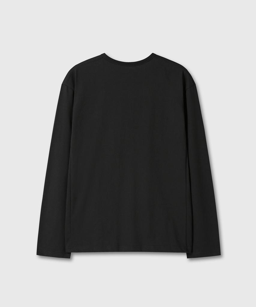 Daibeuin Loosed Henley Neck Long Sleeve (Black)