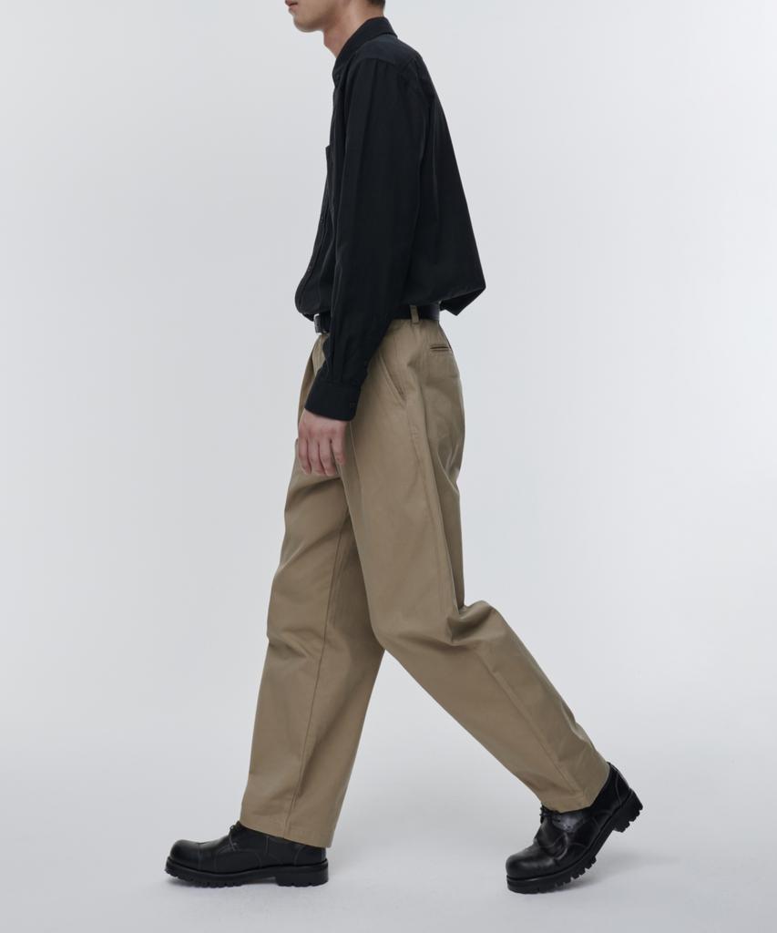 Musinsa Standard Reverse One-Tuck Regular Fit Chino Pants [Beige]