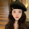 2025 Autumn Winter Women Wool Berets for Elegant Lady Versatile Female Painter Hats Solid Color Fashion Decorative Vintage Cap