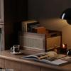 Kitchen Desktop Solid Wood Storage Box Retro Rattan Basket Book Snacks Cosmetics Organizer Home Appliance Luxury