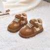 1-8J Kinderschoenen Herfst Winter Baby Jongens Meisjes Zwart Katoen Pluche Warm Lage Laarsjes Kleine Kinderen Casual Sportschoenen