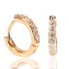 Yousheng 1 Pair Elegant Women Hoop Earrings Shining Rhinestones Inlaid Piercing Round Earrings Party Jewelry Gift