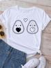 Maycaur New Summer Funny Watermelon Fruit Print Women T Shirt Harajuku White T Shirts Cartoon Casual Woman Tops Female Clothes