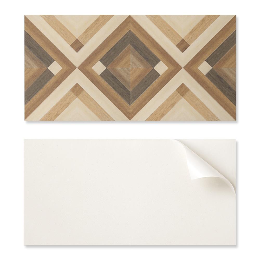 Samoprzylepny Winylowy Panel Z Nadrukiem Dekoracyjnym 100X50 Cm Wzór Geometryczny W Kratę