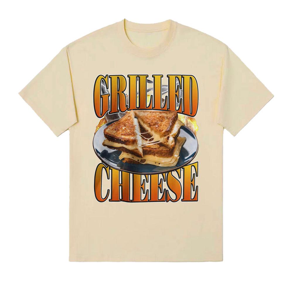Funny Grilled Cheese Foodie Gift Meme Tshirt Unisex Women Summer Casual ONeck Oversized T Shirts Cotton 100 High Quality T Shirt