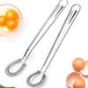 Batidora de huevos resistente y de buena elasticidad de acero inoxidable, batidor de resorte de mano para cocina