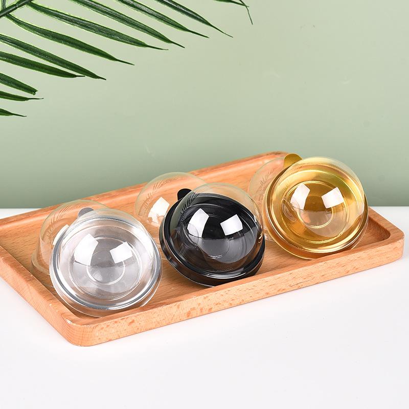 10Pcs Clear Plastic Cake Boxes Egg-Yolk Moon Cake Container Trays Wedding Candy Gift Packing Boxes For Birthday Xmas Party Decor