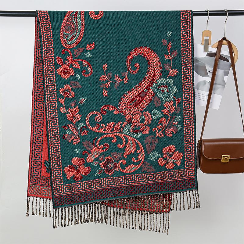 Winter Warm Cashmere Scarf for Women Luxury Print Pashmina Shawl Wrap Neckerchief Female Bufanda Echarpe Design Headband