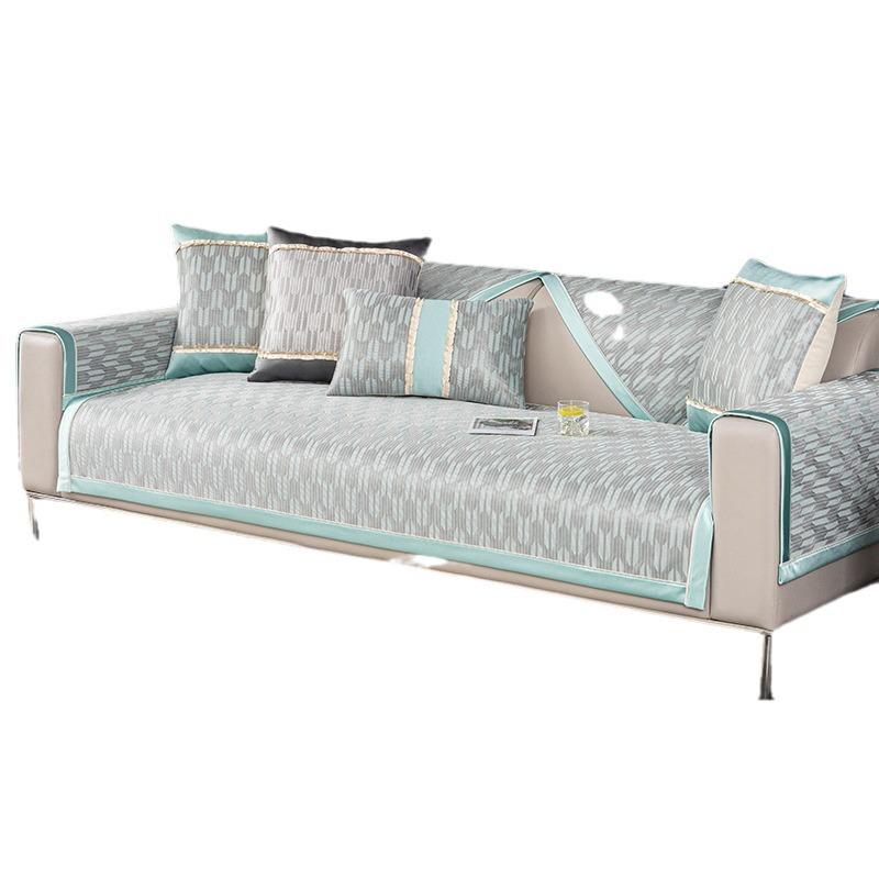 Summer European-Style Ice Silk Sofa Cushion Mat, Living Room Cushion, Non-Slip Universal Model, Cold Sofa Cushion, Ice Silk Model