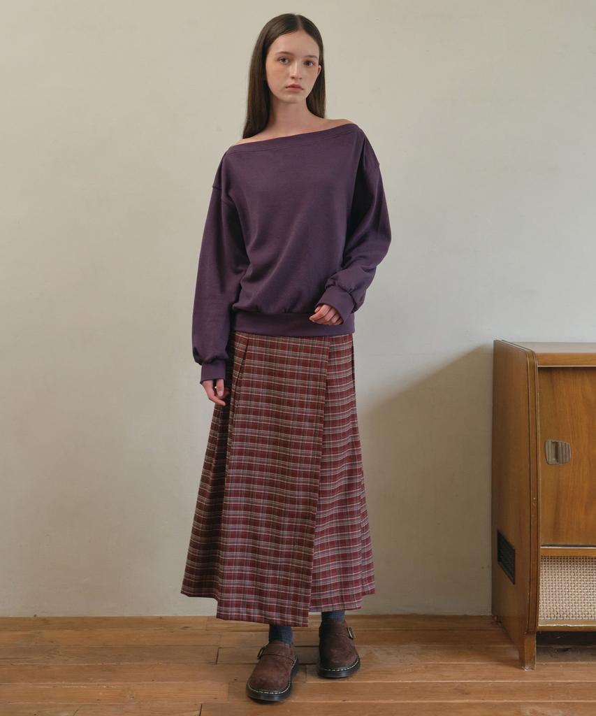 Aueonoseuteljia Vintage Side-Buckle Check Skirt_Red(O25-Sk12)