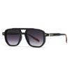 Vintage Double Bridges Men Square Sunglasses Fashion Clear Ocean Lens Eyewear Women Trending Rivets Sun Glasses UV400