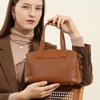 Cross-Border Genuine Leather Women's Handbag Retro Elegant Boston Bag Women's Vegetable Tanned Cowhide Shoulder Bag Women's Crossbody Bag