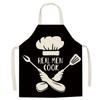Funny Chef Alphabet Kitchen Aprons Women's Cotton Linen Bibs Home Cleaning Kitchen Aprons