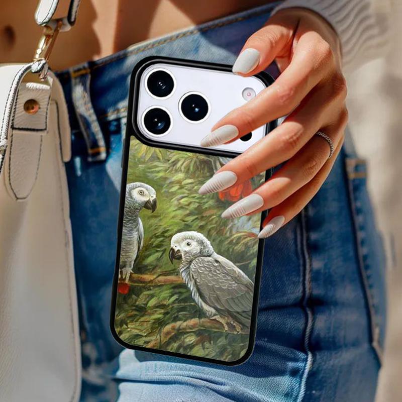 African Grey Parrot Phone Case For iPhone 17 Air 14 15 13 12 Max Cover For Apple 14 15 16 16e 11 Pro Max Plus Coque