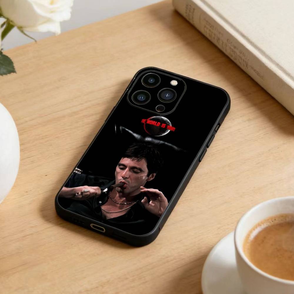 1983 Film S-Scarface Phone Case For iPhone 17 16 15 14 13 12 Max Plus Silicone Black Cover