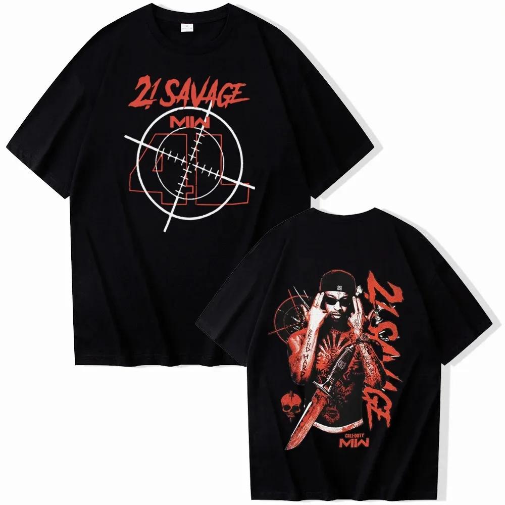 21 Savage American Dream T-Shirts Harajuku Hip Hop O-Neck Μπλουζάκια Κοντομάνικα Δώρο για Φανς Υψηλής Ποιότητας Βαμβάκι Καλοκαιρινή Μόδα Φαρδιά