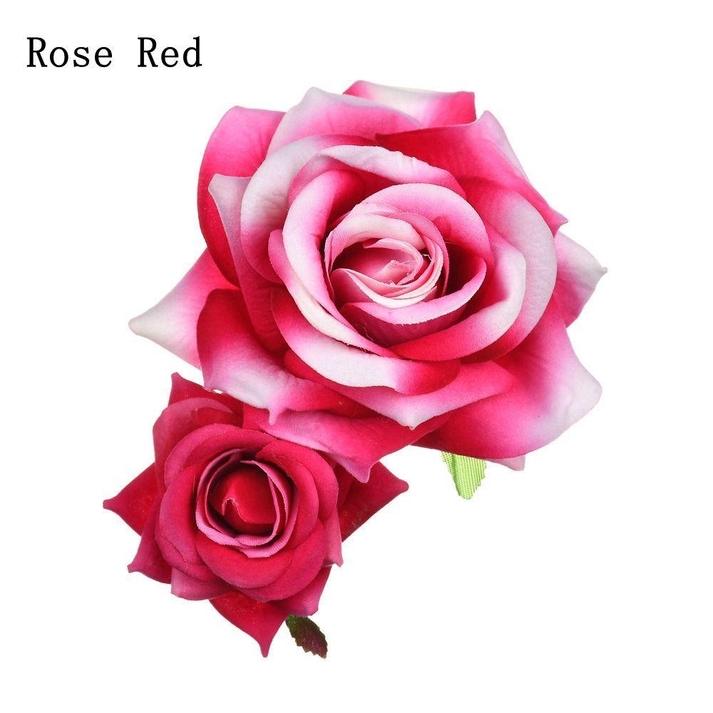 Handmade Double Rose Hairpin Bridal Flower Hair Clip Wedding Accessories Bridesmaid Hair Jewelry