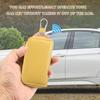 Genuine Leather Keychain Car Key Coin with 6 Metal Key Ring Zipper Yellow [uxcell] 2-Piece Bag, Case, Purse, Hooks, Bag, Men's & Women's,