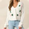 Three-dimensional Flower Women's Sweater Cardigan 2025 Autumn and Winter New Elegant Button Long-sleeved Knitted Sweater