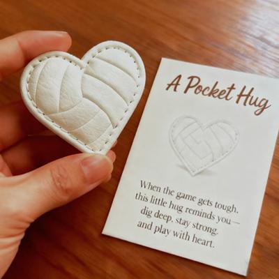 Yousheng Love Heart Ball Pocket Hug with Positive Card Emotional Support Heart Shaped Ball Pocket Token Athletes Sports Fans Collectible Encouragement