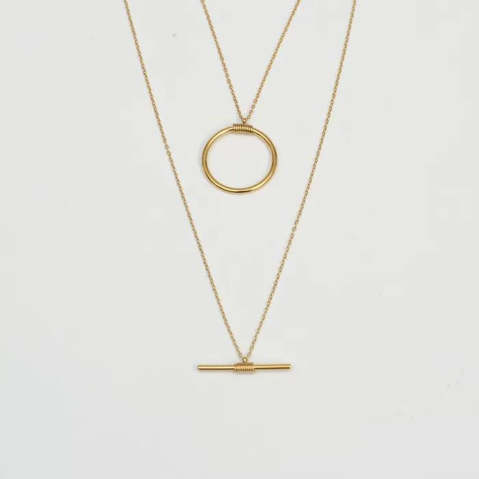 Dore layered 18k necklace