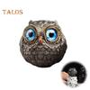 1/3Pcs Handmade Realistic Owl Statue with Big Eyes Intricate Feathers Metal Owl Figurine Home Decor