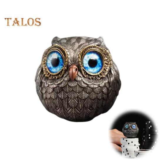 1/3Pcs Handmade Realistic Owl Statue with Big Eyes Intricate Feathers Metal Owl Figurine Home Decor