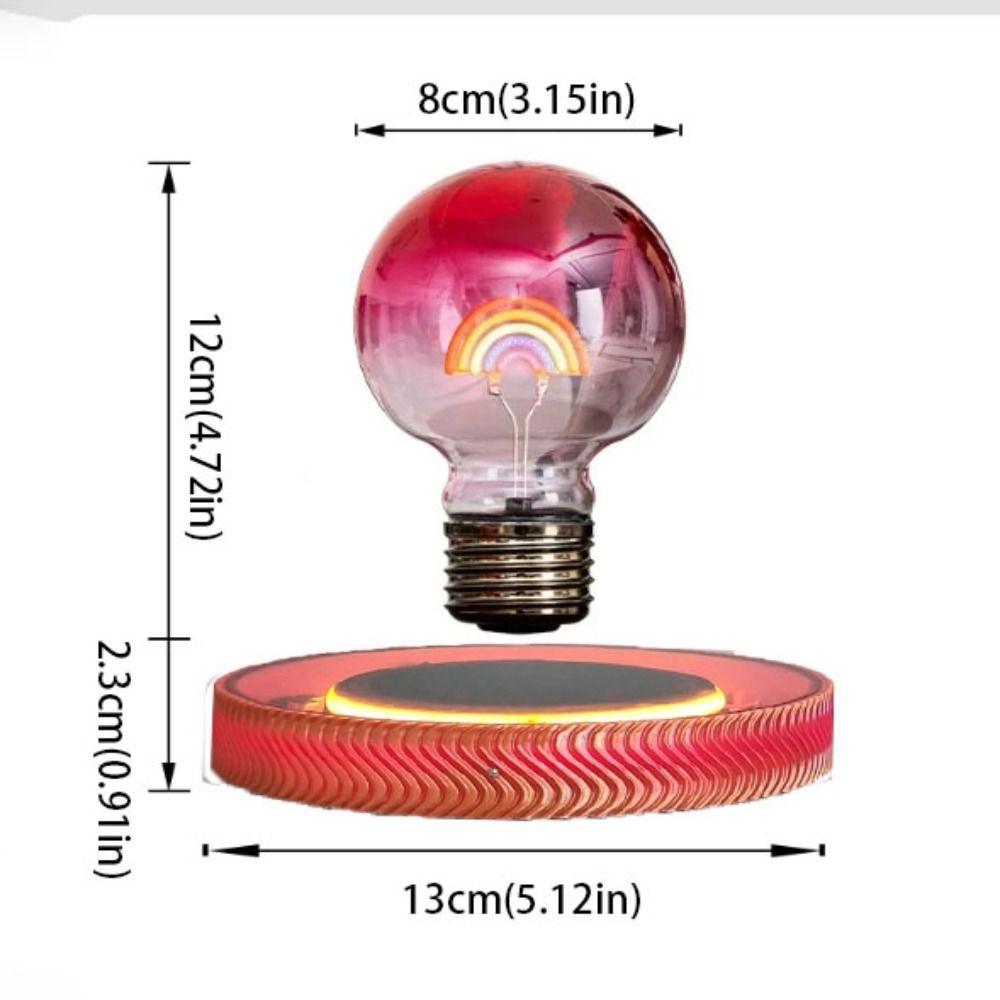 Black Technology Magnetic Levitation Rainbow Light Bulb Glass Material Glowing Design Creative Atmosphere Night Light
