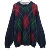 90s Old Flag Tag Argyle Pattern Long Sleeve Cotton Knit Sweater Men's Used
