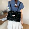 Korean Satin Ballet Girl Wind Wrinkled Bow Shoulder Bag 2025 Women's Large-capacity Pearlescent Women's Bag Tote Bag