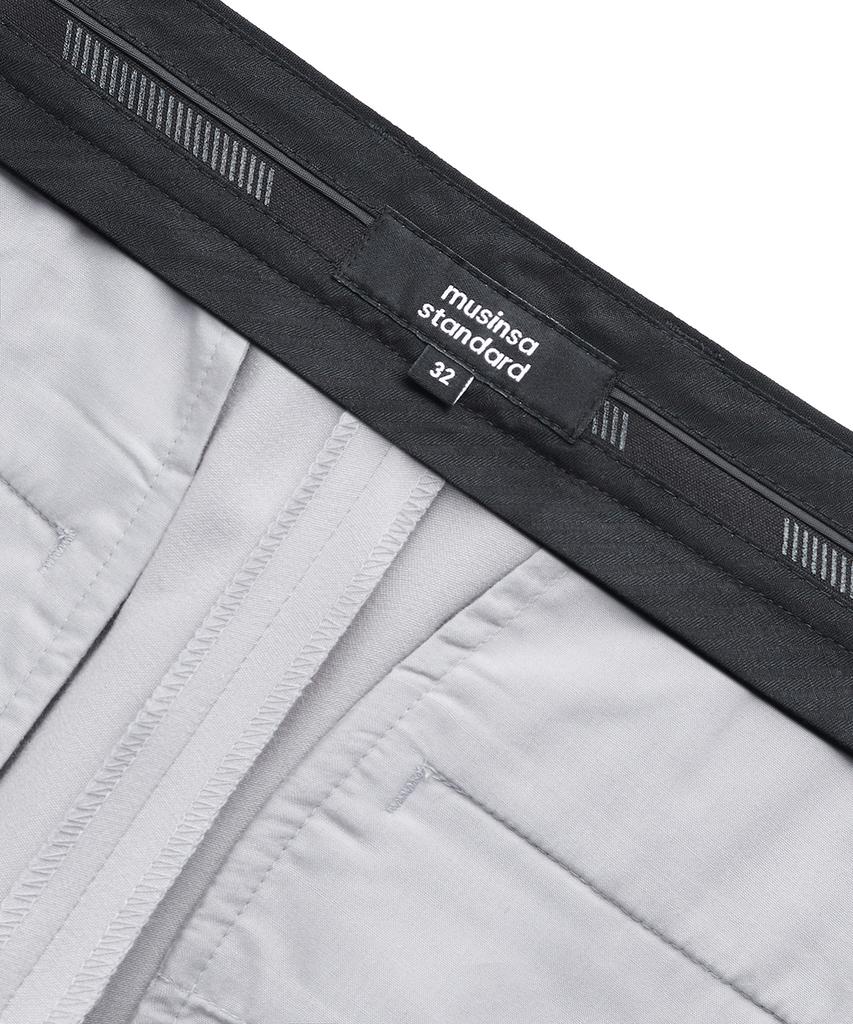 Musinsa Standard Lightweight Wide Hidden Banding Crop Slacks [Light Gray]