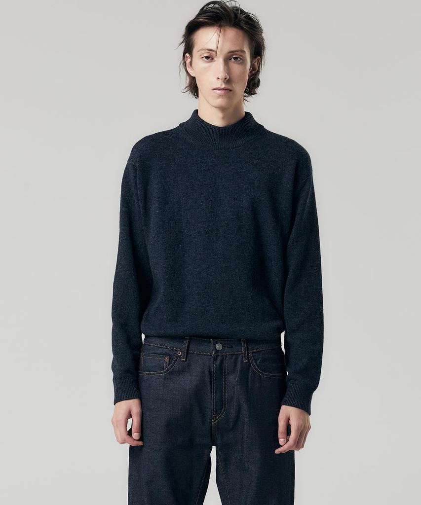 NOTIG Wool Blend Half Turtleneck Long Sleeve Knit Black_Okw2Swtn201K1