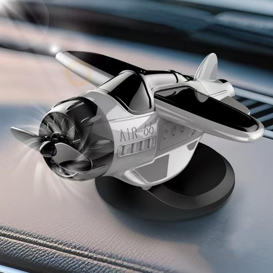 Ornement de Voiture Avion à Énergie Solaire Modèle d'Avion de Tableau de Bord avec Ventouse Hélice Rotative à 360 Degrés Accessoire de Drift de Console Centrale Rotatif