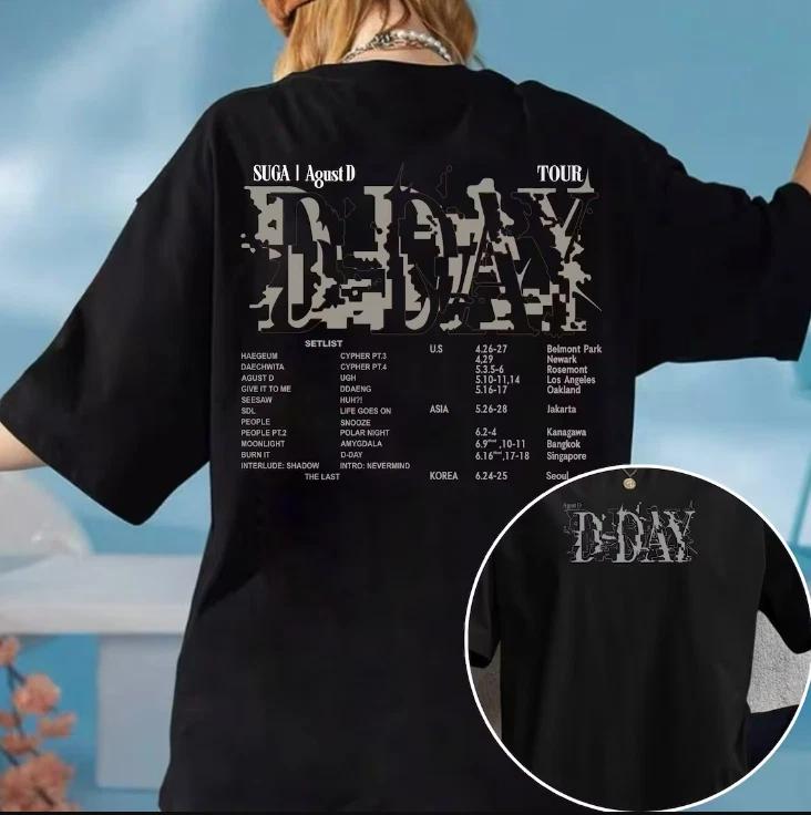 Agust D D Day Tour T-shirt, SUGA D Day Album SetList Shirt