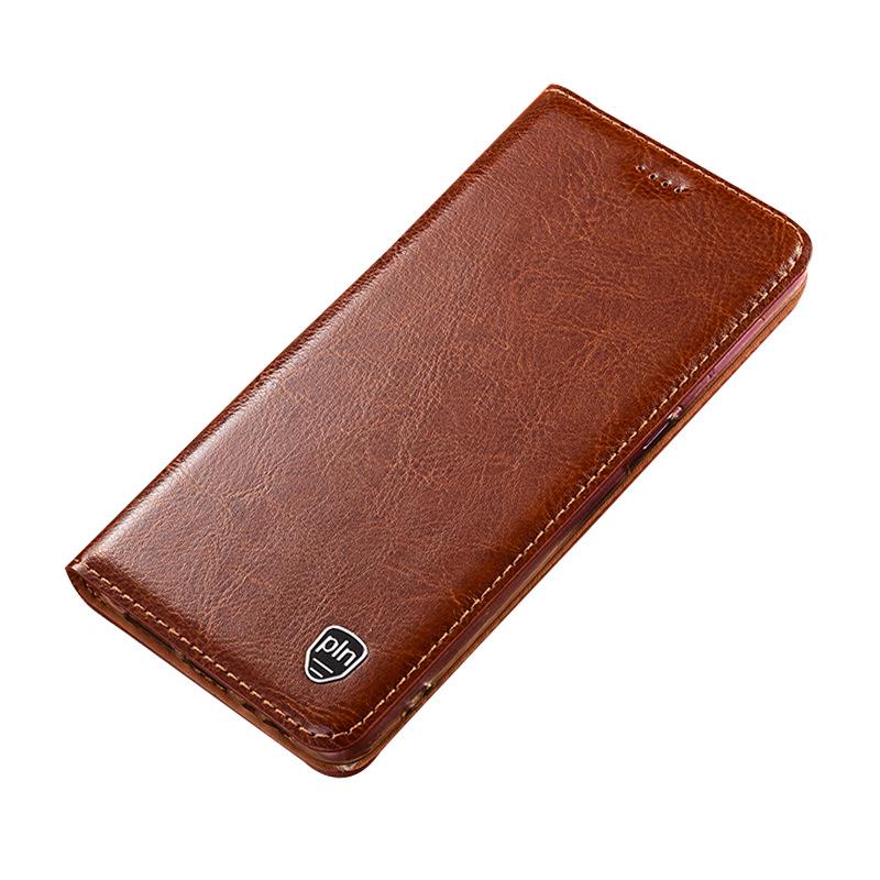 Genuine Leather Flip Case for Huawei Nova 9Z - Anti-fall Crazy Horse Design